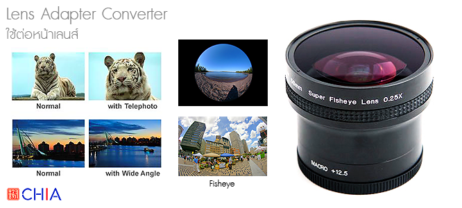 Lens Adapter Converter Wide Fisheye Macro 025x 2x